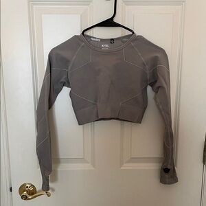AYBL Charcoal Long Sleeve Crop Top